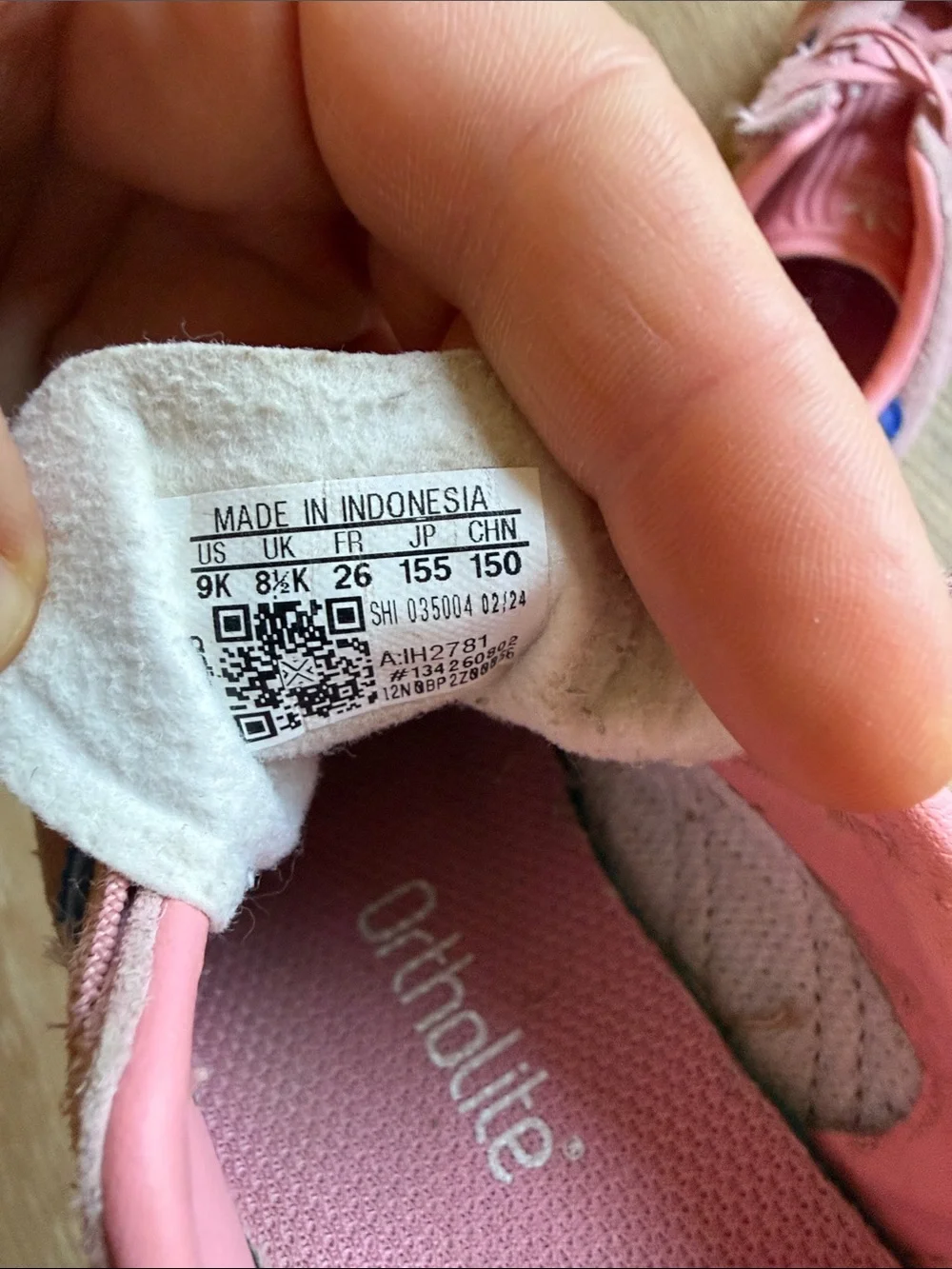 adidas Kids Pink Suede Sneakers with Blue Stripes